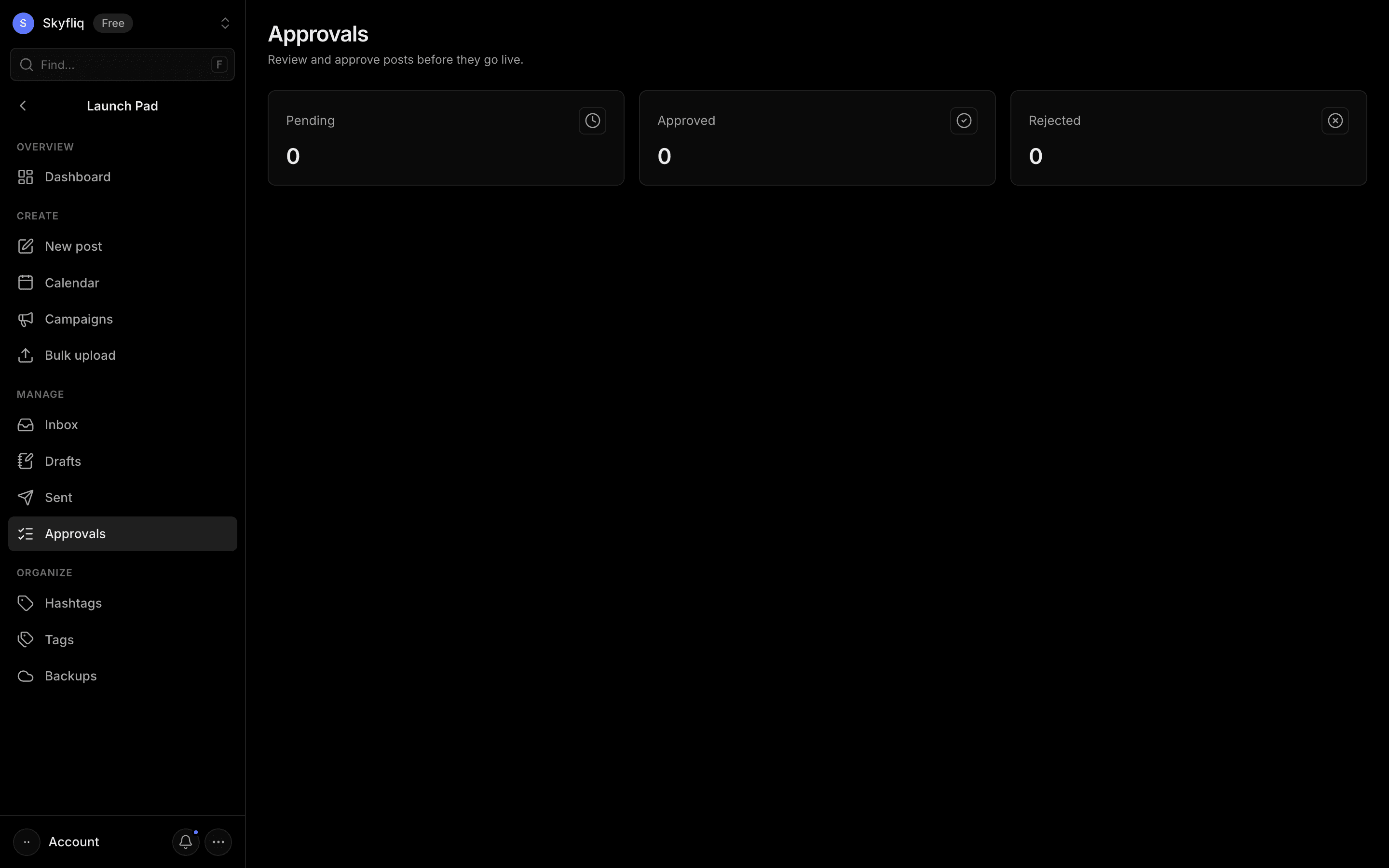 Approvals screenshot