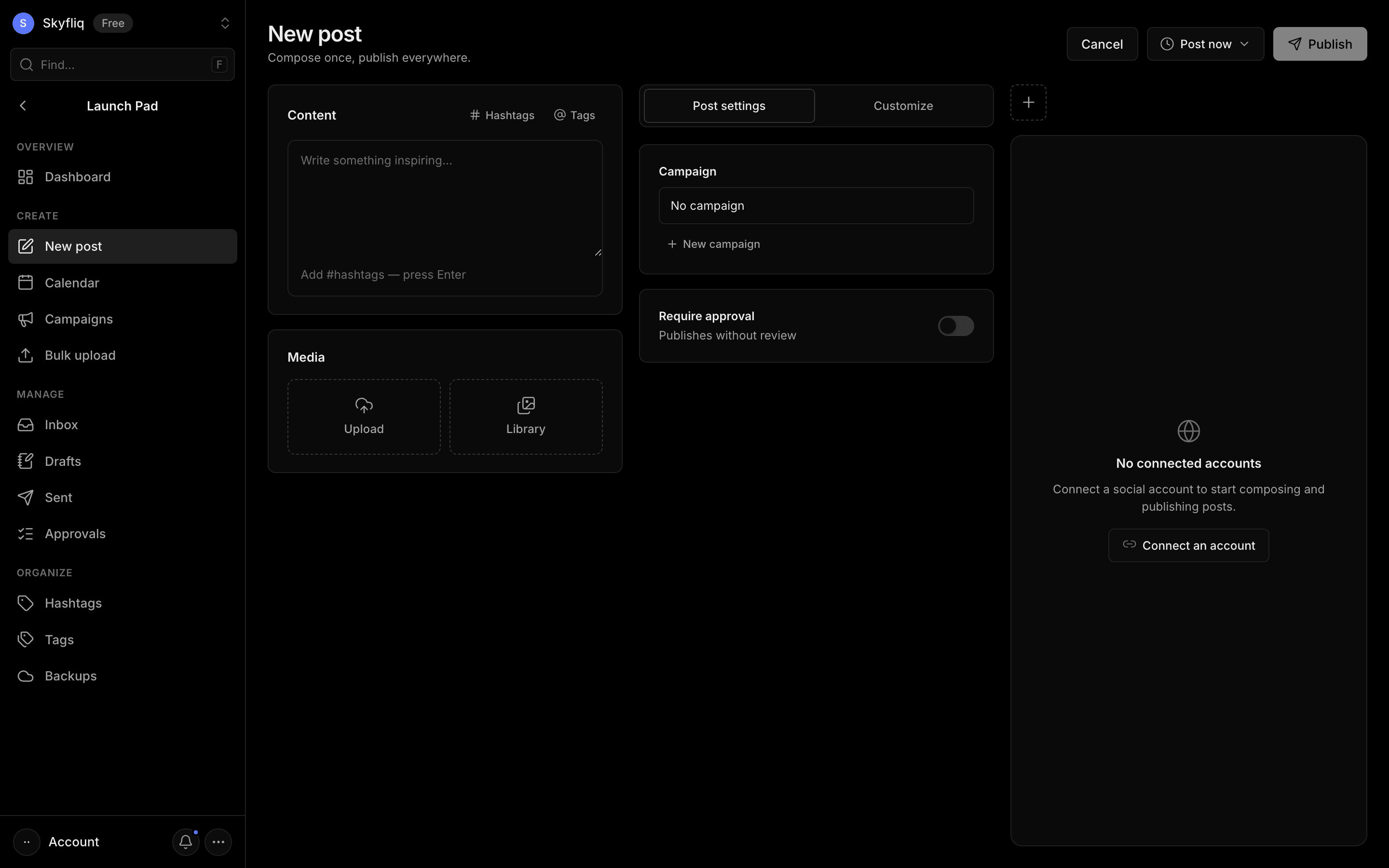 New post screenshot