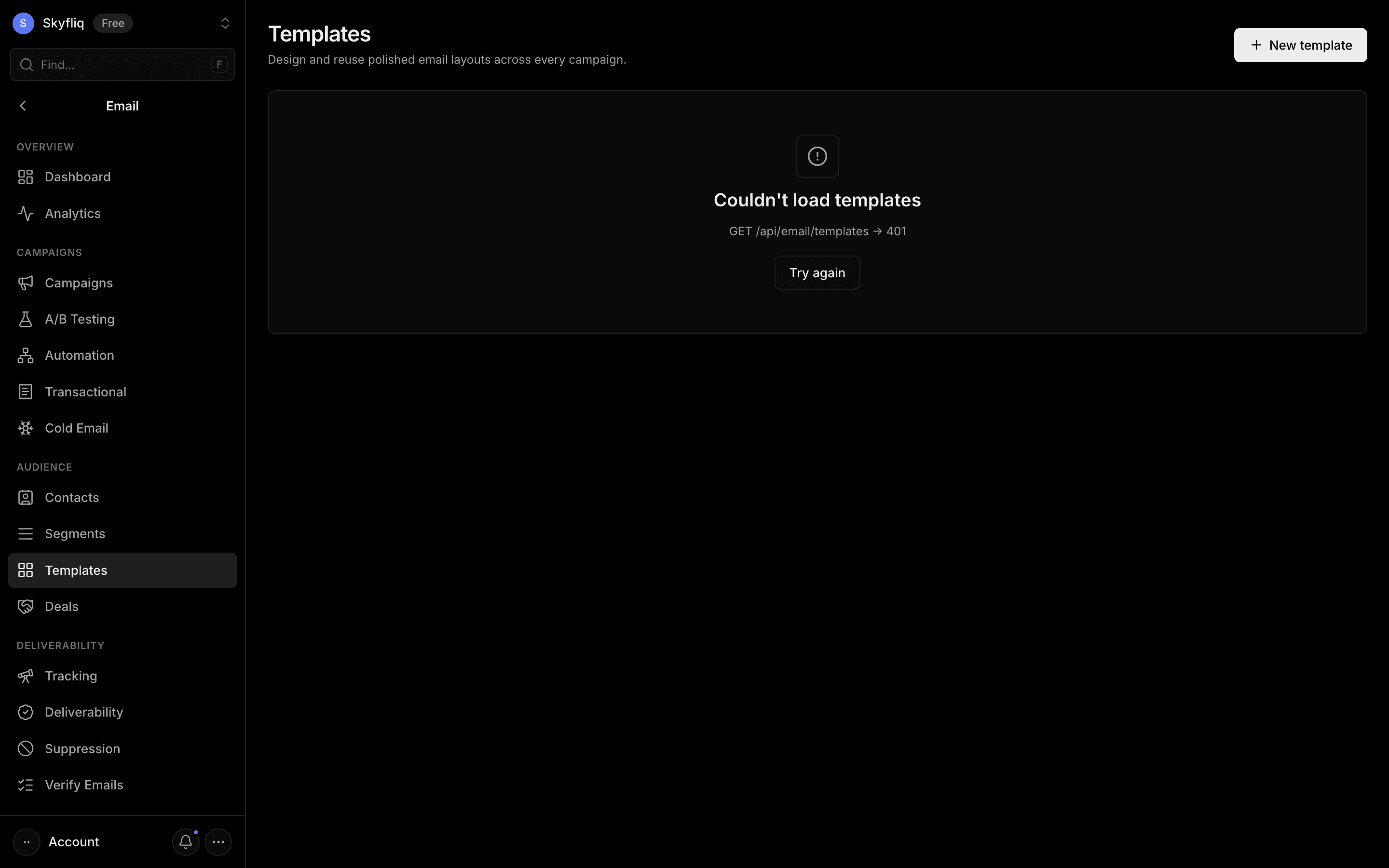 Templates screenshot