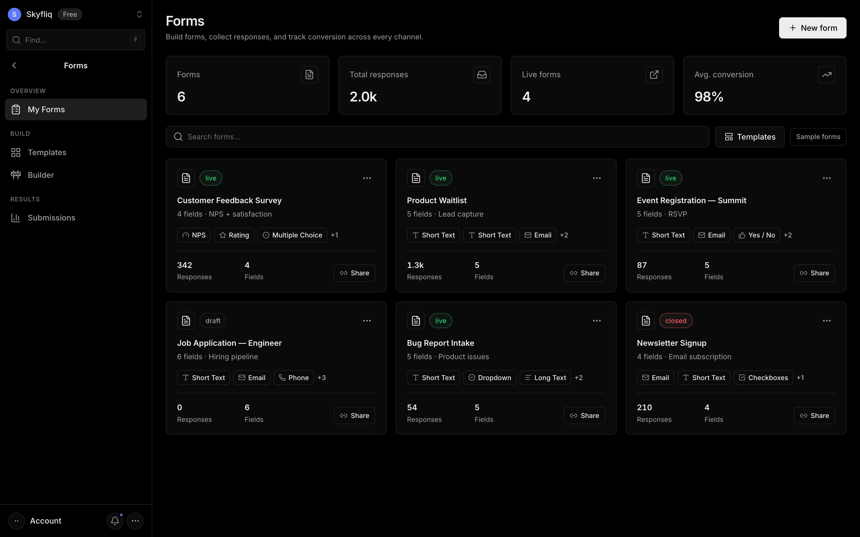 Forms screenshot