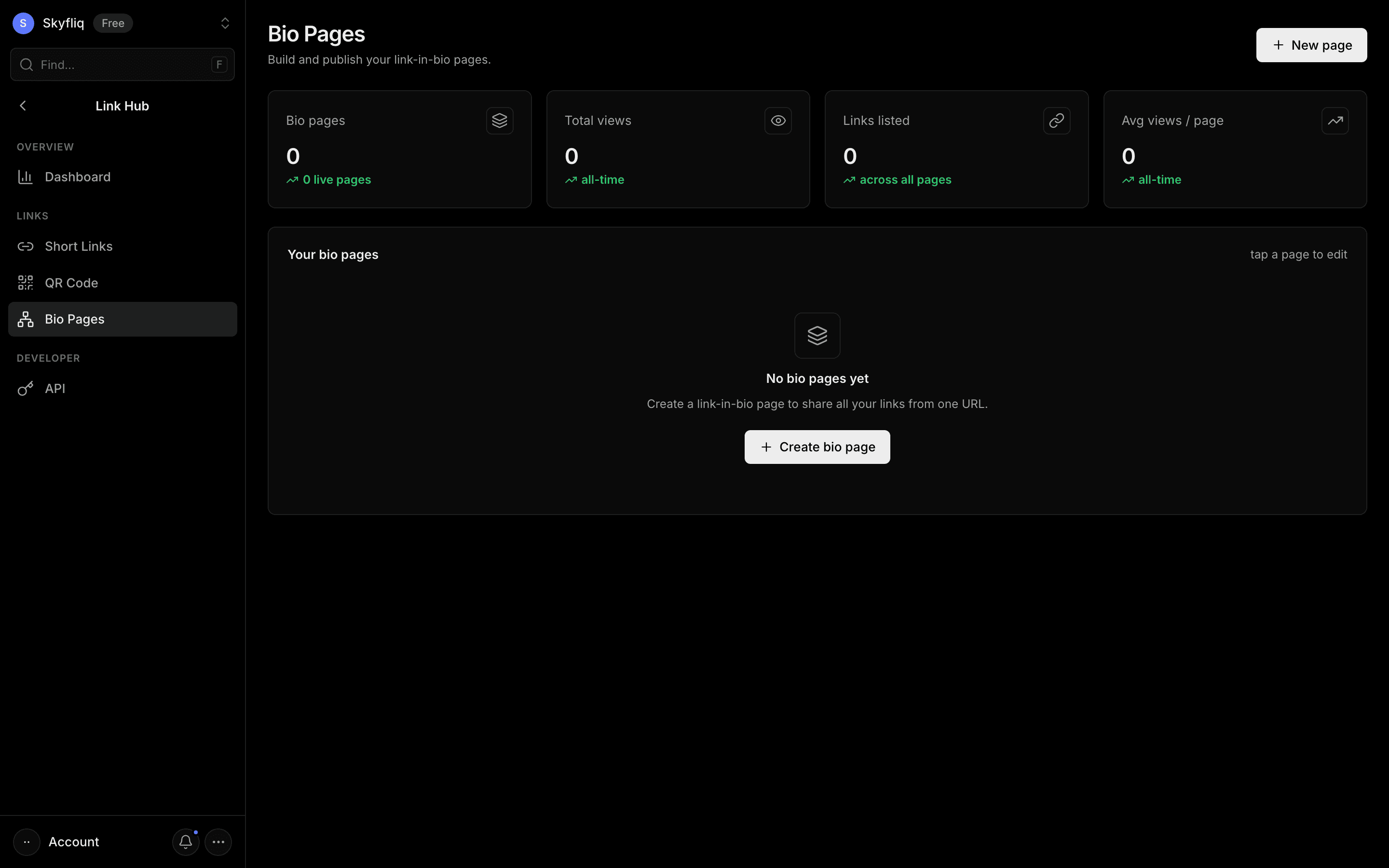Bio Pages screenshot