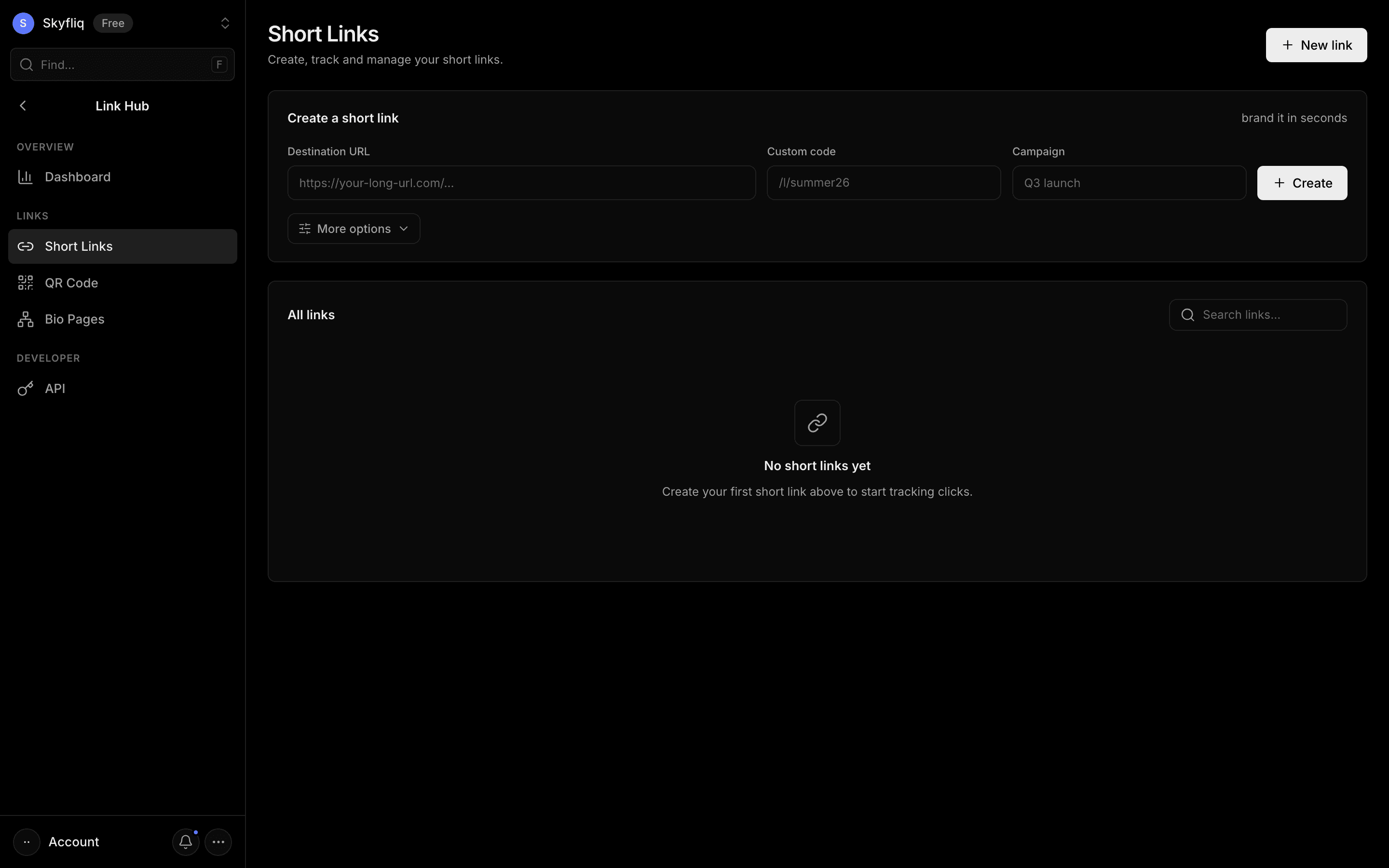 Short Links screenshot