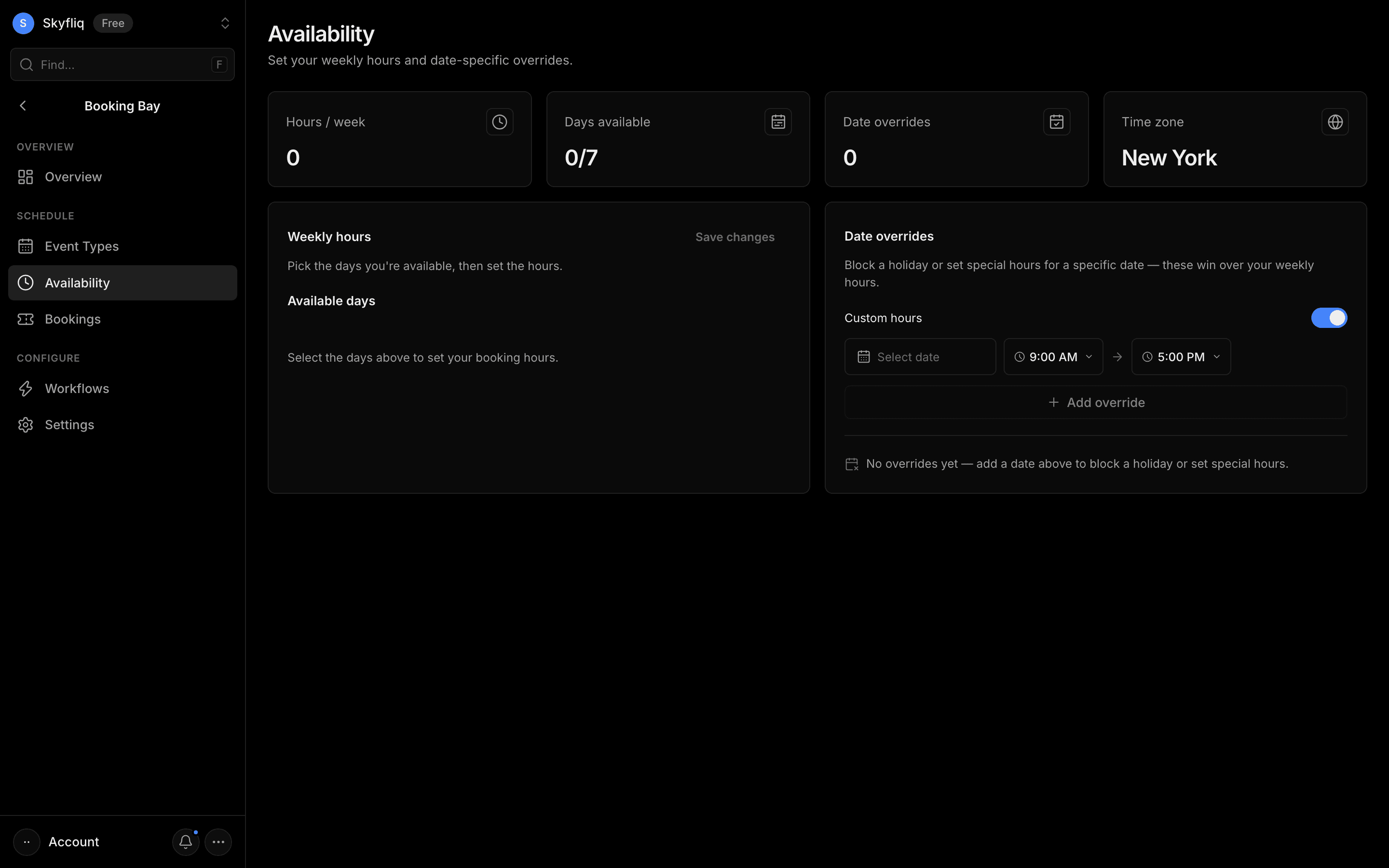 Availability screenshot
