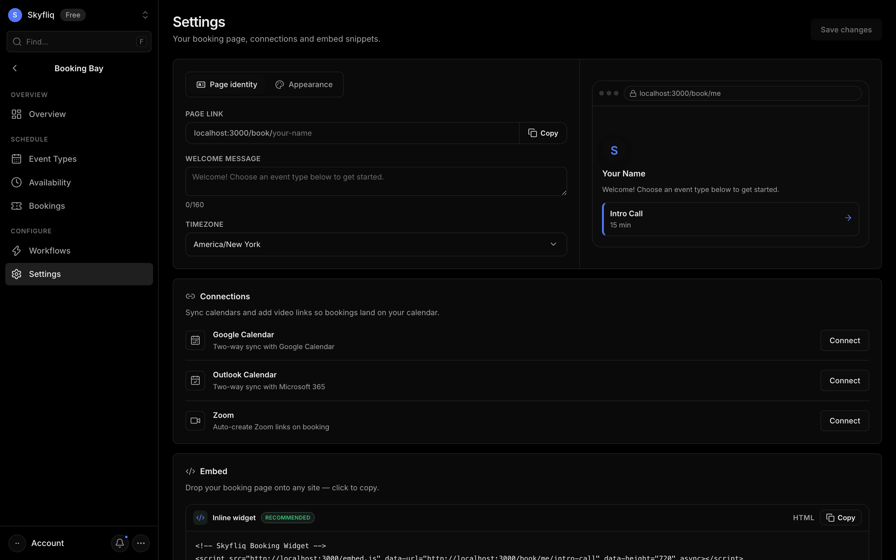 Settings screenshot