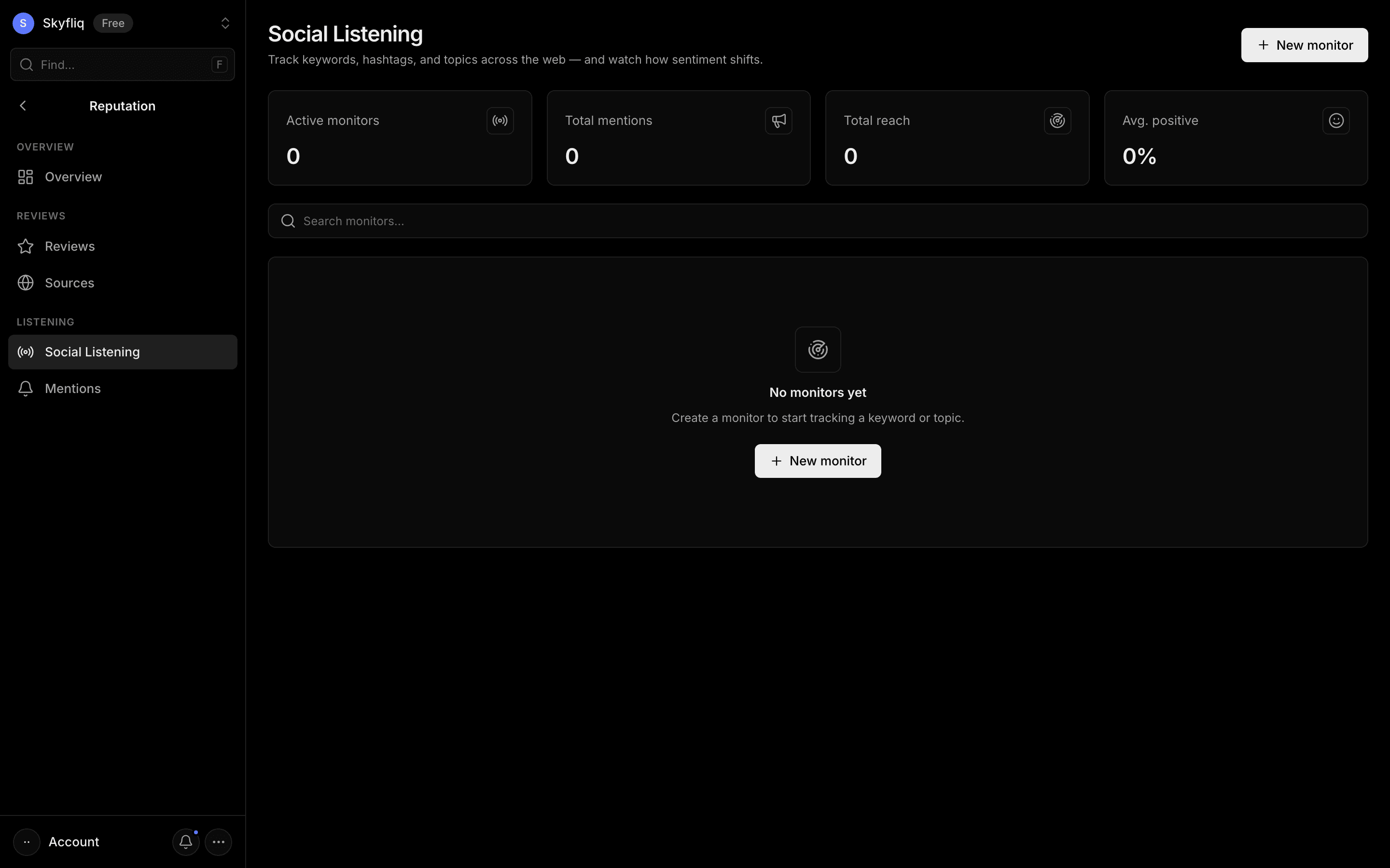 Social Listening screenshot